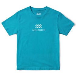 Aquarius Zodiac T-Shirt in Tropical Blue