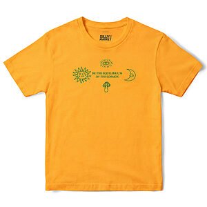 Be The Equilibrium Of The Cosmos T-Shirt in Gold