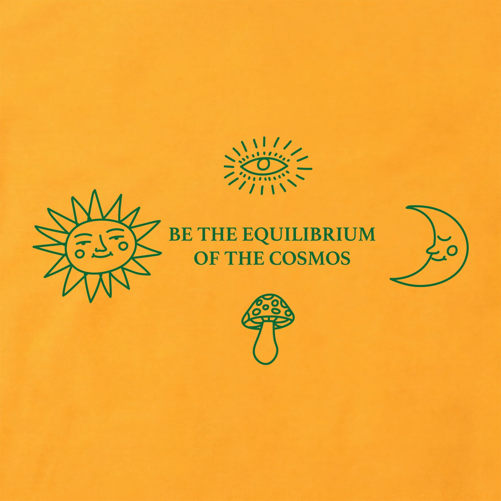 Be The Equilibrium Of The Cosmos T-Shirt print detail in Gold