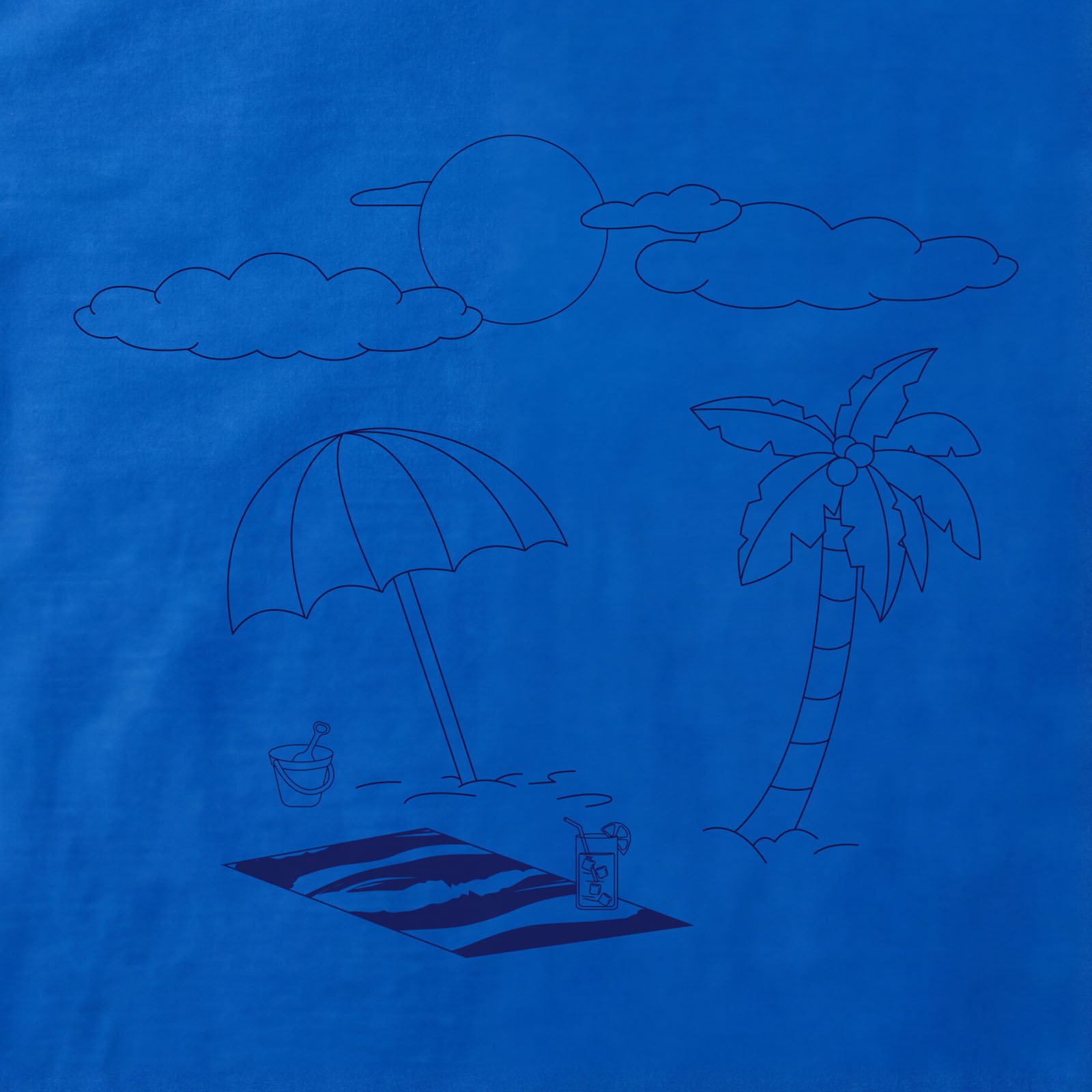 Beach Day T-Shirt print detail in Royal