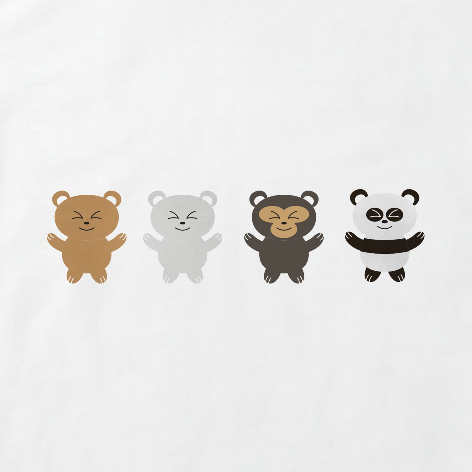 Bear Friends T-Shirt print detail in White