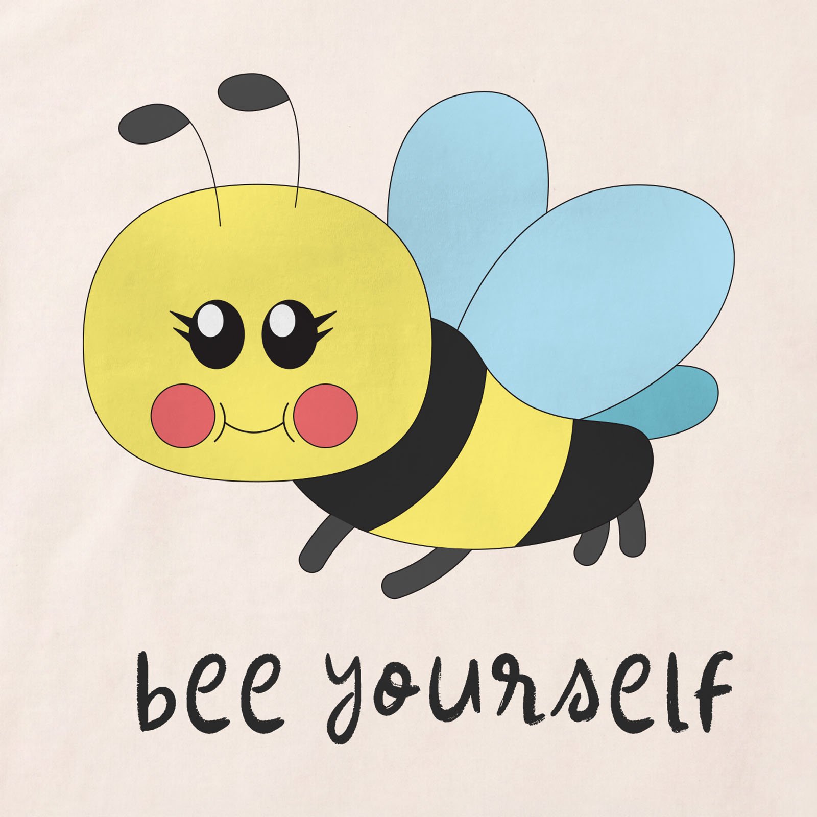 Bee Yourself T-Shirt print detail in Natural
