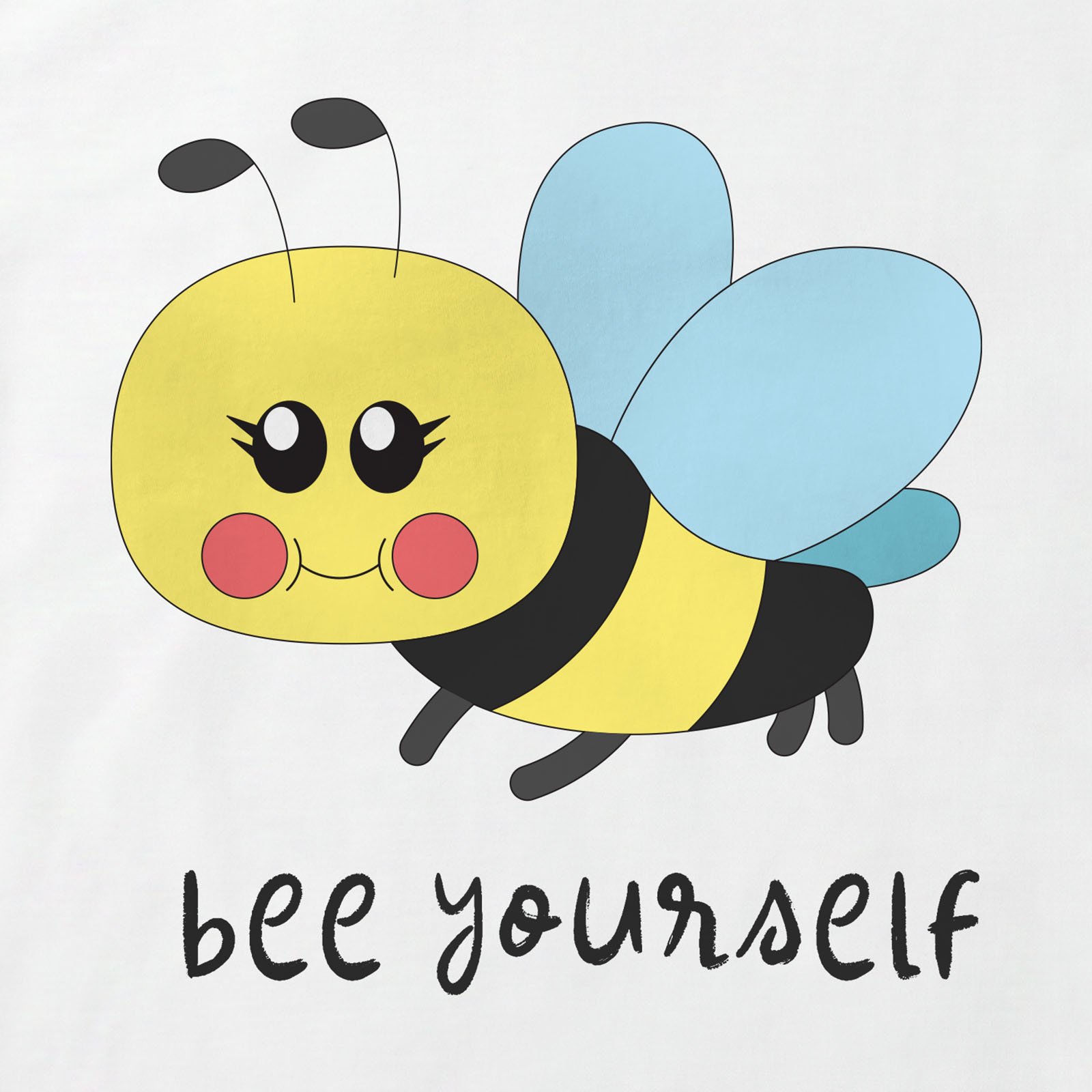 Bee Yourself T-Shirt print detail in White