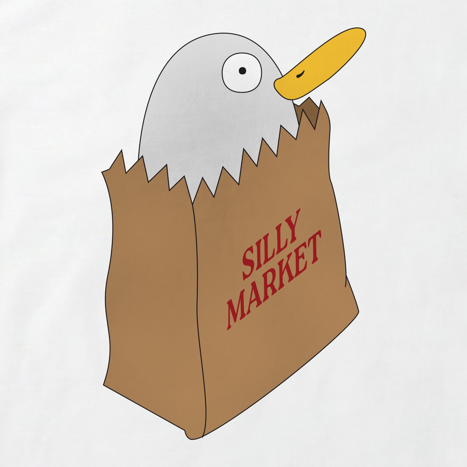 Bird In The Bag T-Shirt print detail in White