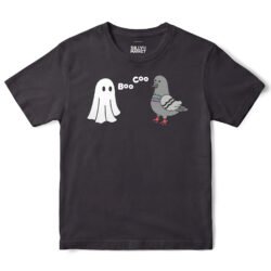 Boo Coo Ghost And Pigeon T-Shirt in Black