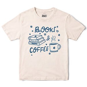 Books And Coffee T-Shirt in Natural