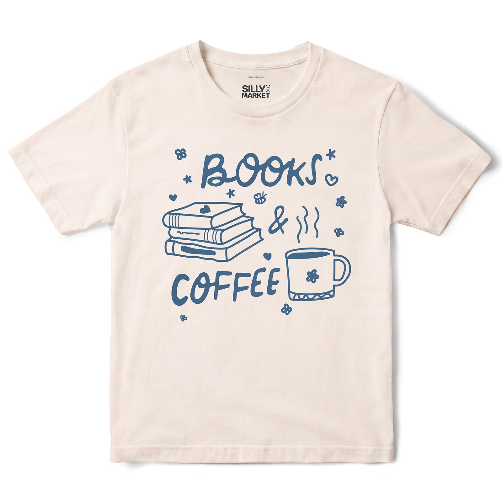 Books And Coffee T-Shirt in Natural