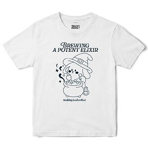 Brewing A Potent Elixir Bunny T-Shirt in White