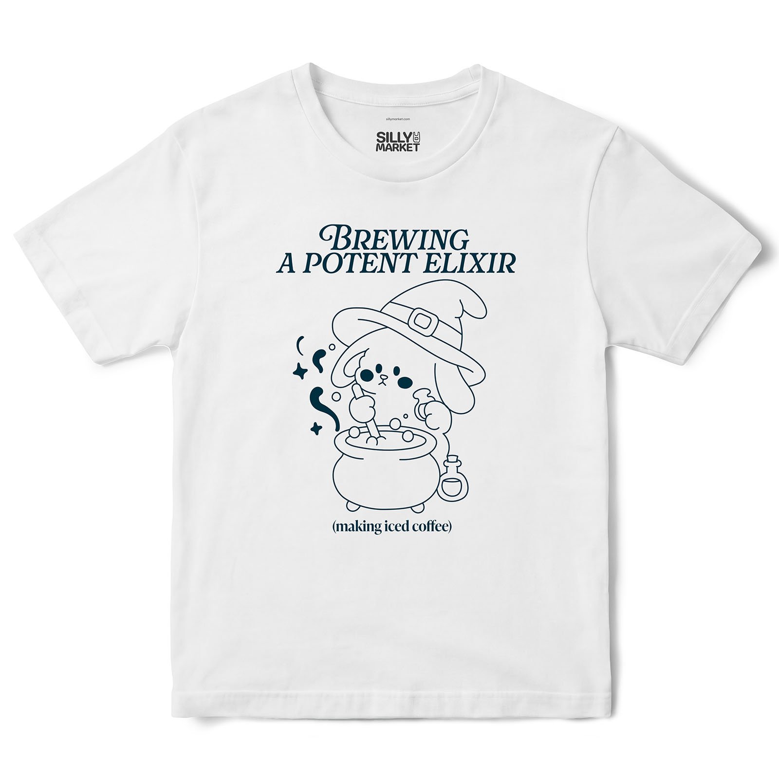 Brewing A Potent Elixir Bunny T-Shirt in White