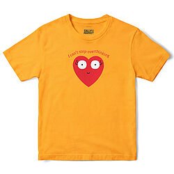 Can't Stop Overthinking Heart T-Shirt in Gold