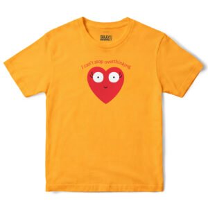 Can't Stop Overthinking Heart T-Shirt in Gold