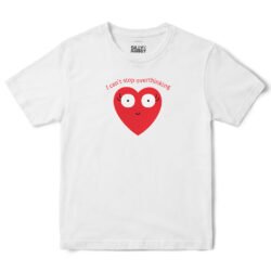 Can't Stop Overthinking Heart T-Shirt in White