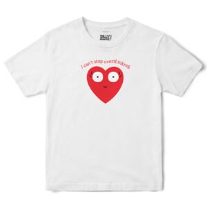 Can't Stop Overthinking Heart T-Shirt in White