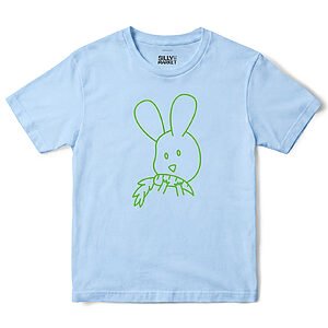 Carrot Bunny T-Shirt in Light Blue