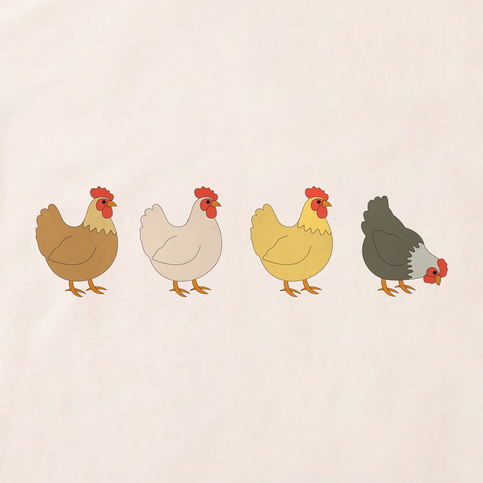 Chicken Line T-Shirt print detail in Natural