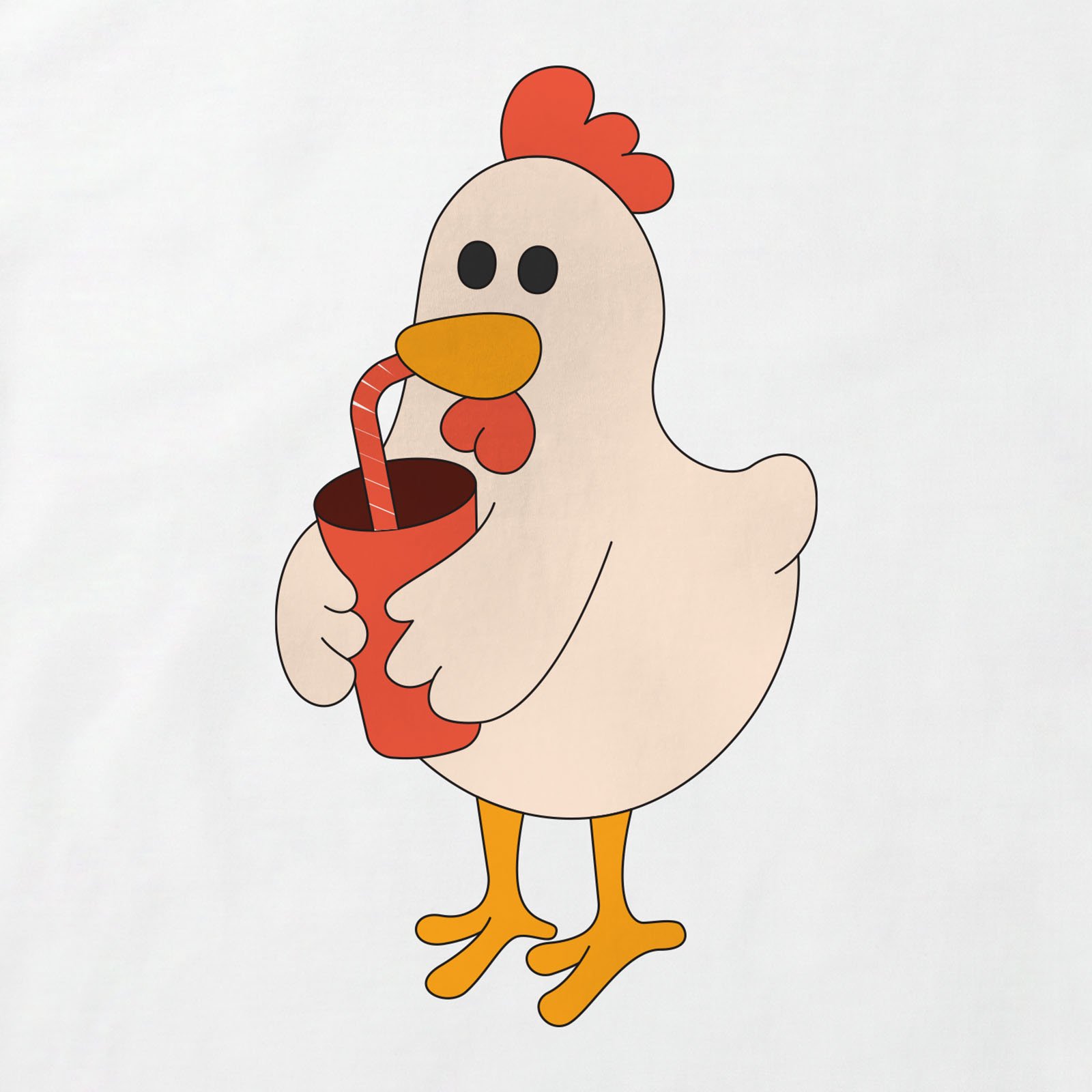 Chicken Soda T-Shirt print detail in White