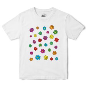 Colorful Flowers T-Shirt in White