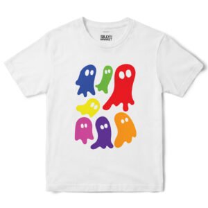 Colorful Ghosts T-Shirt in White
