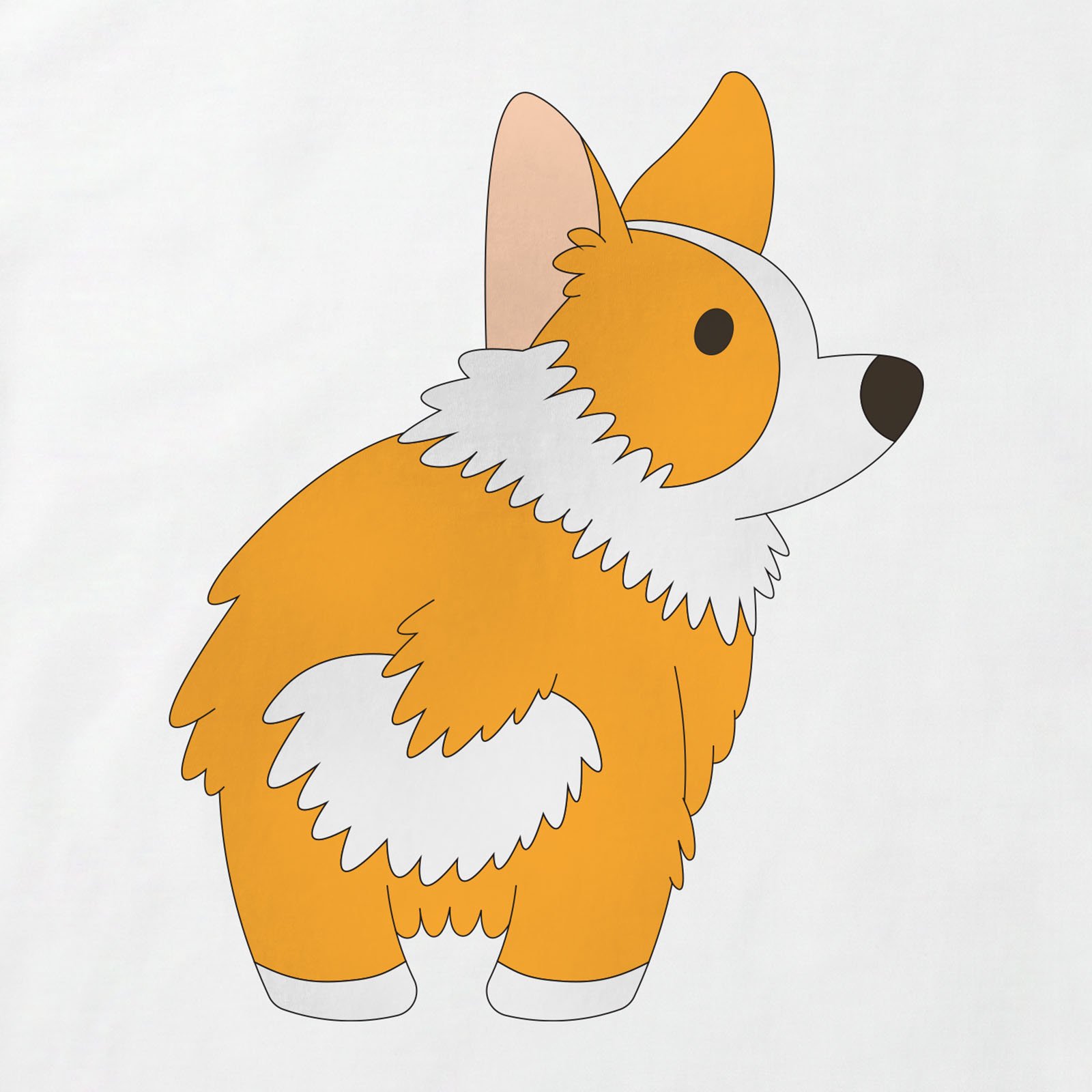 Corgi T-Shirt print detail in White