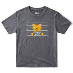 Crime Too Cute Orange Cat T-Shirt in Charcoal