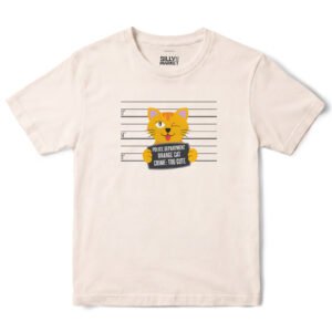 Crime Too Cute Orange Cat T-Shirt in Natural