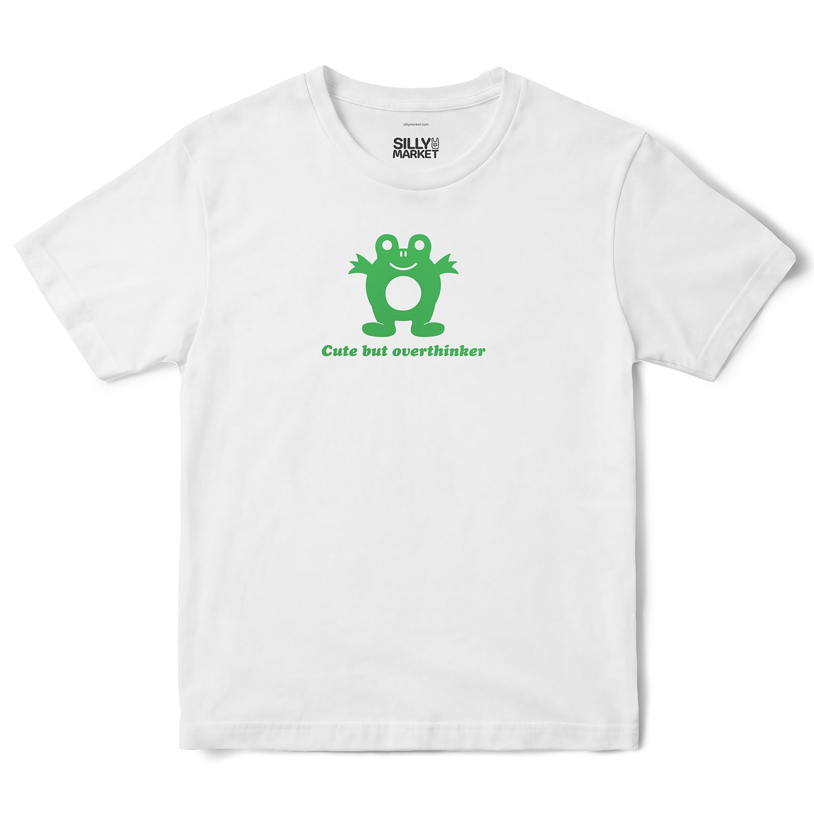 Cute But Overthinker Frog T-Shirt in White