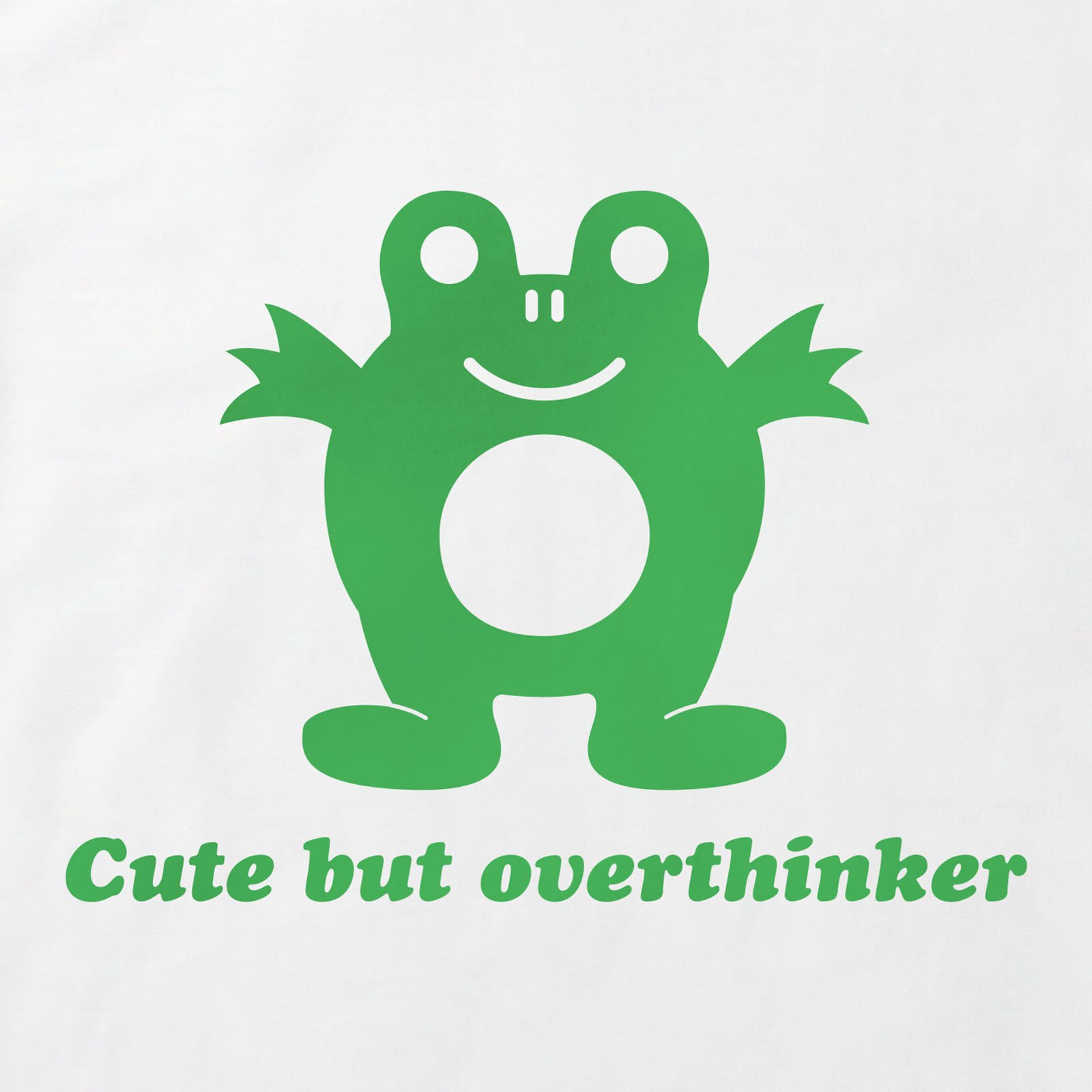 Cute But Overthinker Frog T-Shirt print detail in White