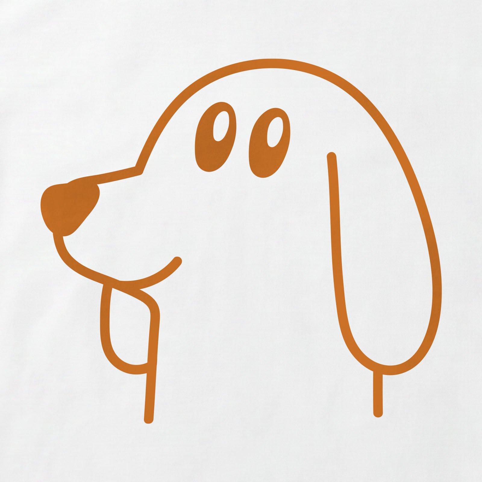 Dog Head T-Shirt print detail in White