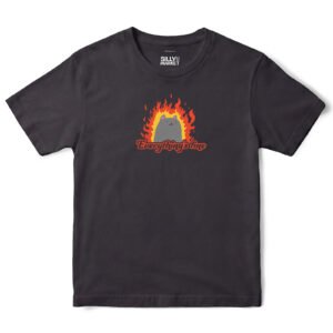 Everything's Fine Cat In Flames T-Shirt in Black