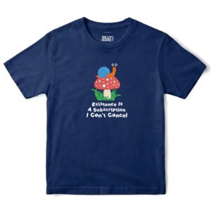 Existence Is A Subscription Snail T-Shirt in Navy