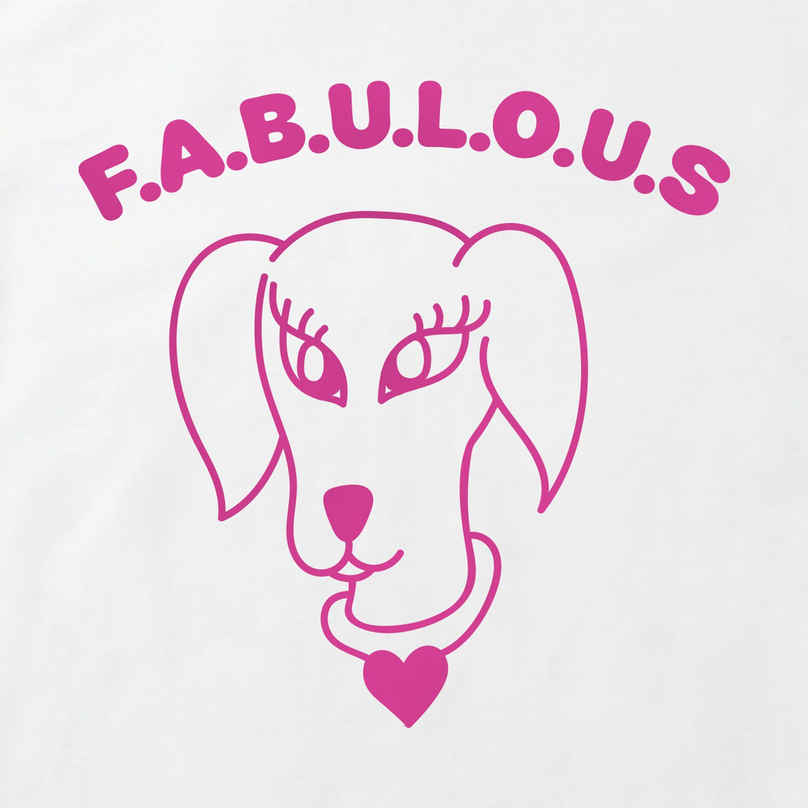 Fabulous Dog T-Shirt print detail in White