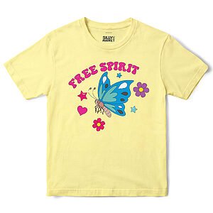 Free Spirit Butterfly T-Shirt in Cornsilk