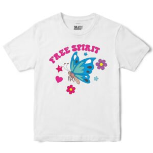 Free Spirit Butterfly T-Shirt in White