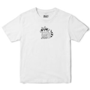 Funny Raccoon T-Shirt in White