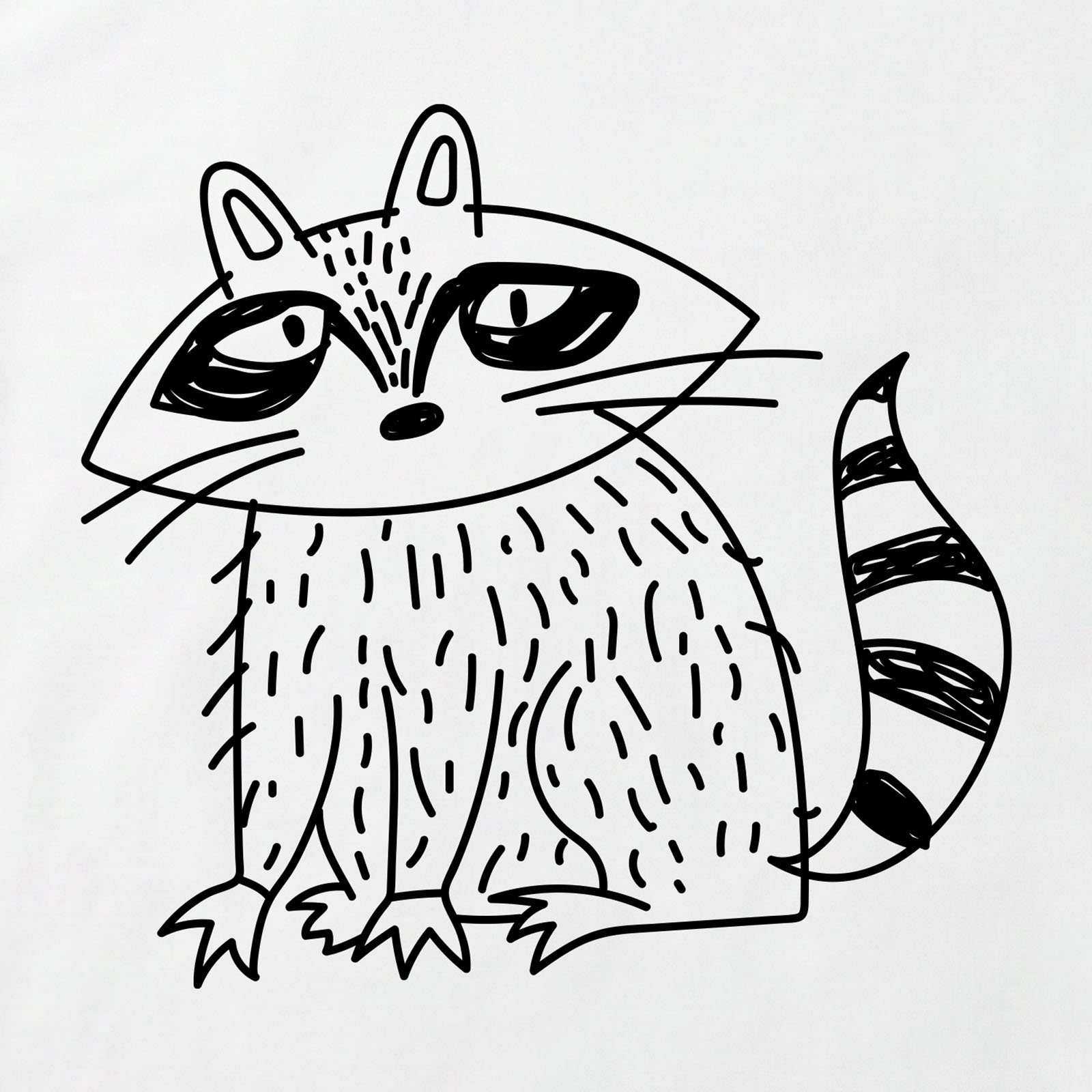 Funny Raccoon T-Shirt print detail in White