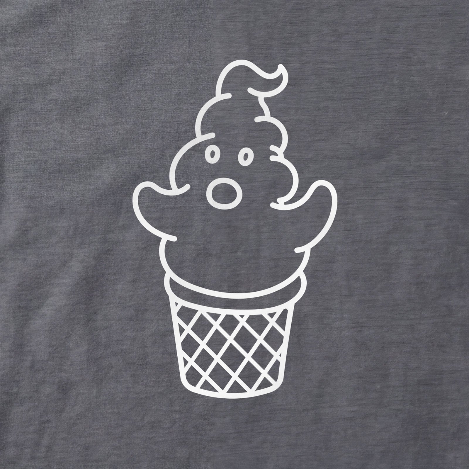 Ghost Ice Cream T-Shirt print detail in Charcoal