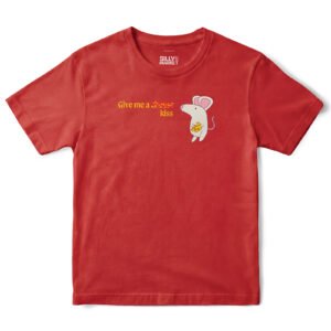 Give Me A Cheese Kiss Mouse T-Shirt in Red