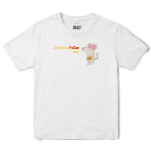Give Me A Cheese Kiss Mouse T-Shirt in White