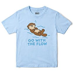 Go With The Flow Otter T-Shirt in Light Blue