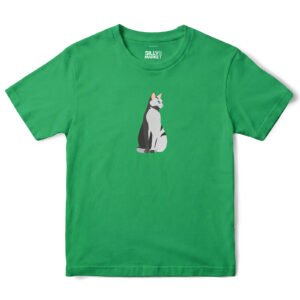 Gray Cat T-Shirt in Irish Green