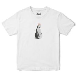 Gray Cat T-Shirt in White