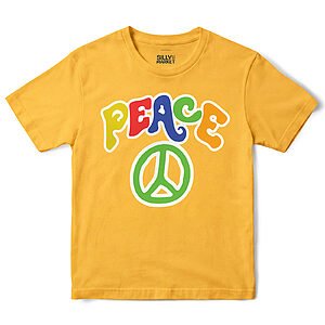 Groovy Peace Sign T-Shirt in Daisy