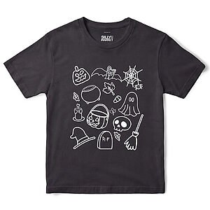 Halloween Doodles T-Shirt in Black