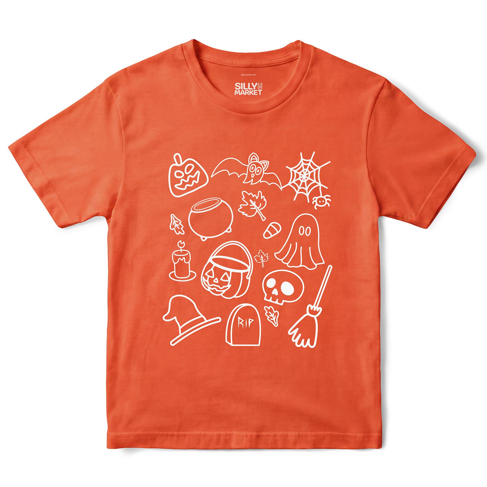 Halloween Doodles T-Shirt in Orange