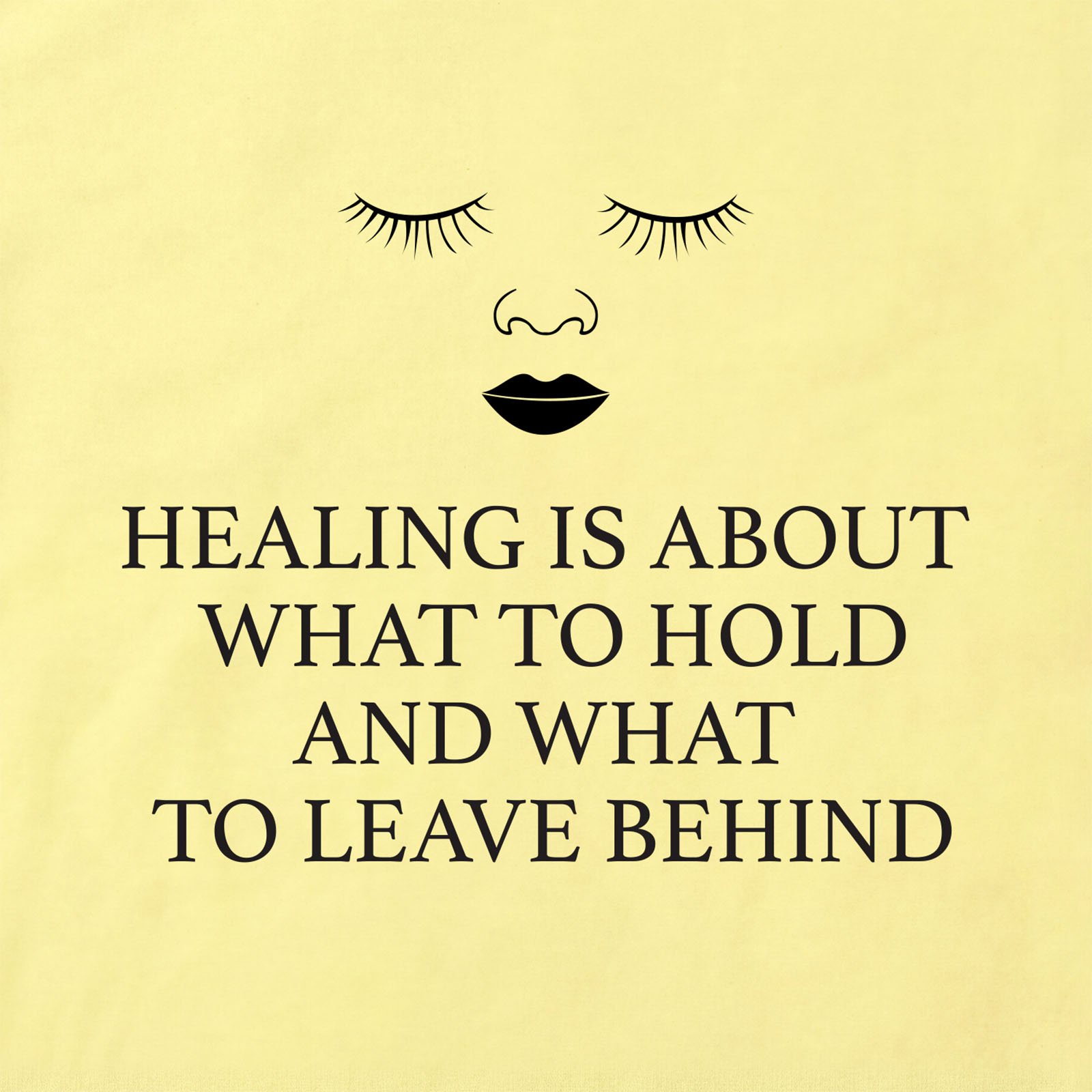 Healing Is About What To Hold T-Shirt print detail in Cornsilk