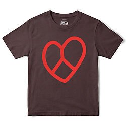 Heart Shaped Peace Sign T-Shirt in Dark Chocolate