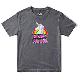 Heavy Metal Unicorn T-Shirt in Charcoal