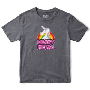 Heavy Metal Unicorn T-Shirt in Charcoal