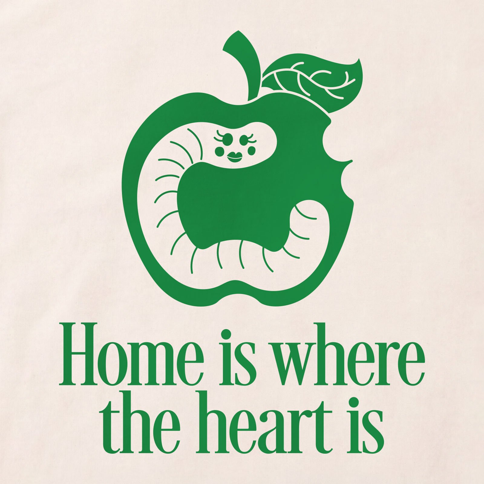 Home Is Where The Heart Is T-Shirt print detail in Natural