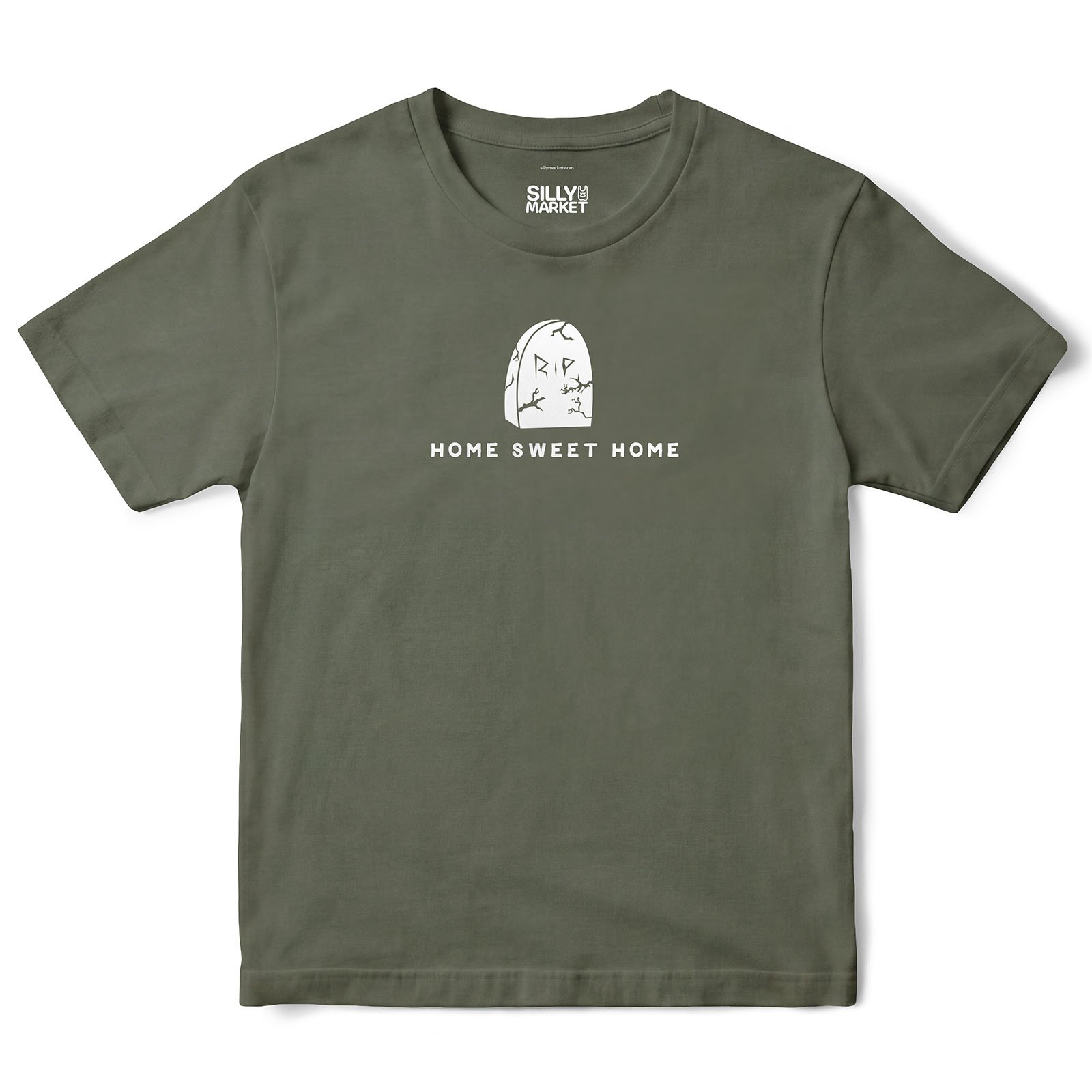 Home Sweet Home Graveyard T-Shirt in Military Green